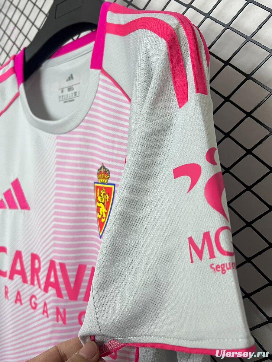 25/26 Real Zaragoza Fourth White/Pink Jersey