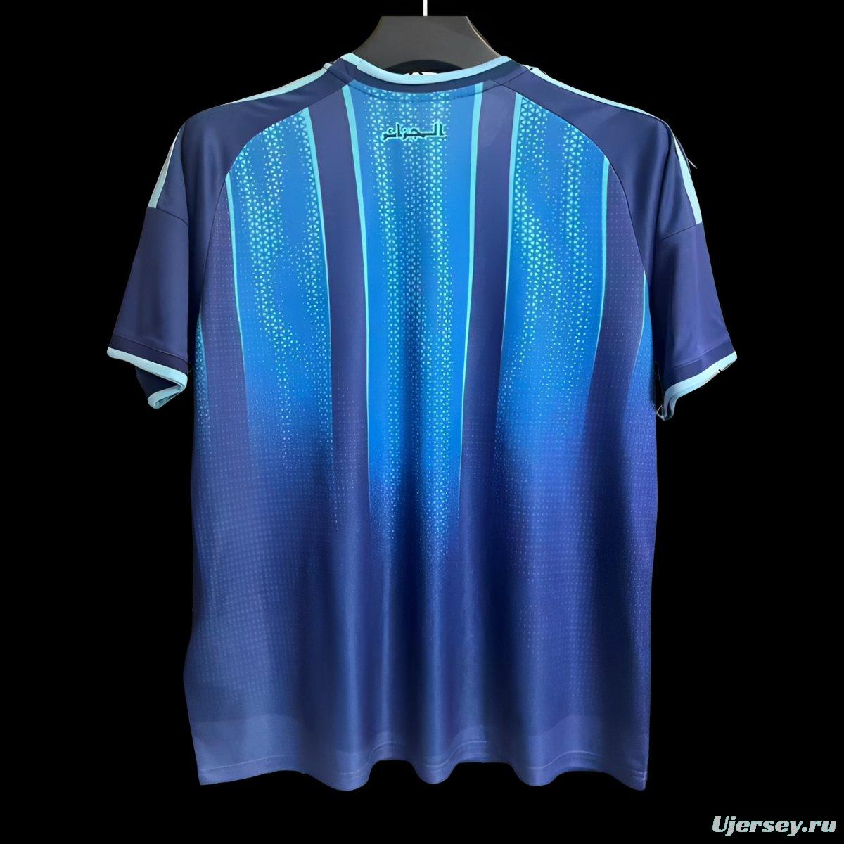 2026 Algeria Blue with Gradient Pattern Pre-Match Jersey