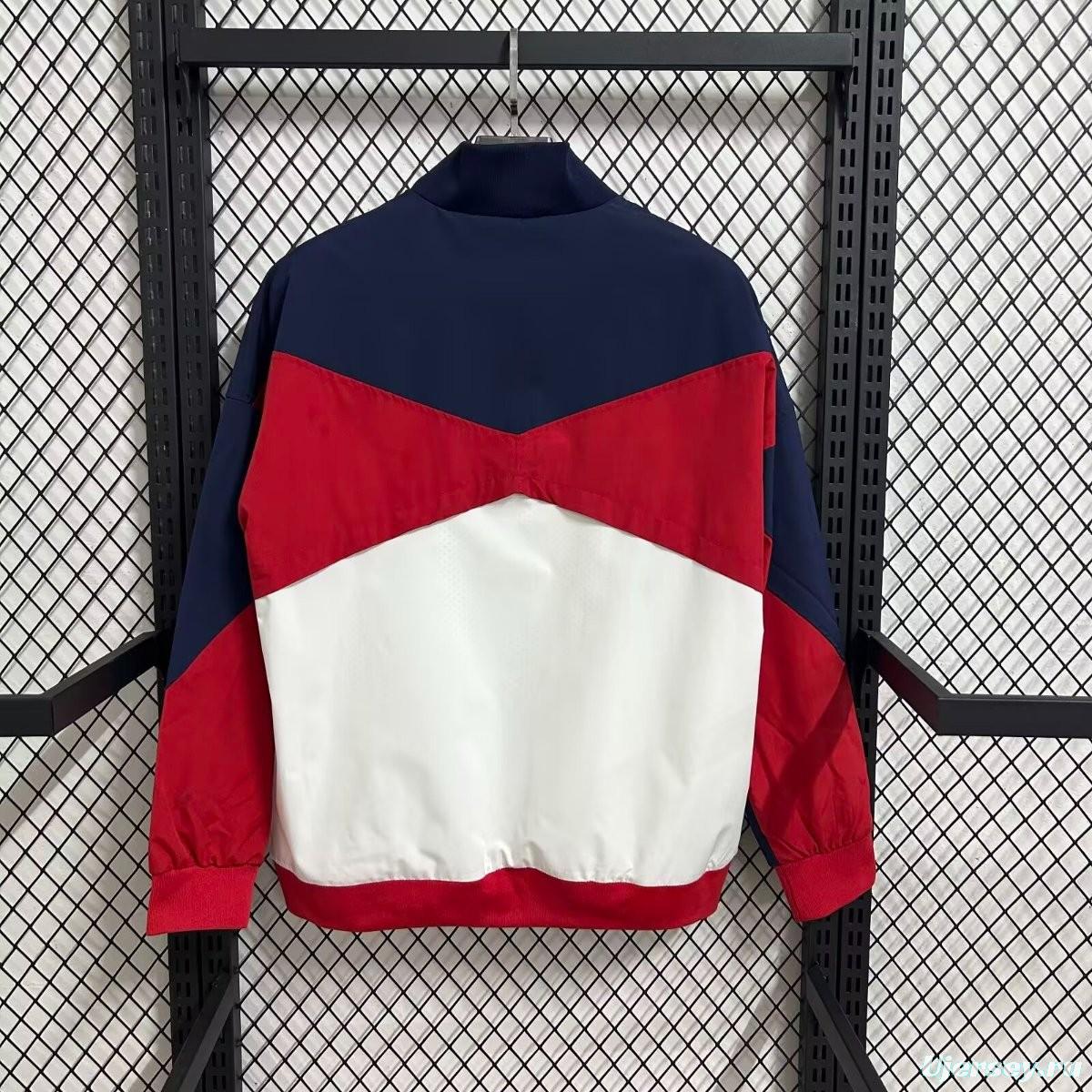 25/26 PSG White Full Zipper Windbreaker