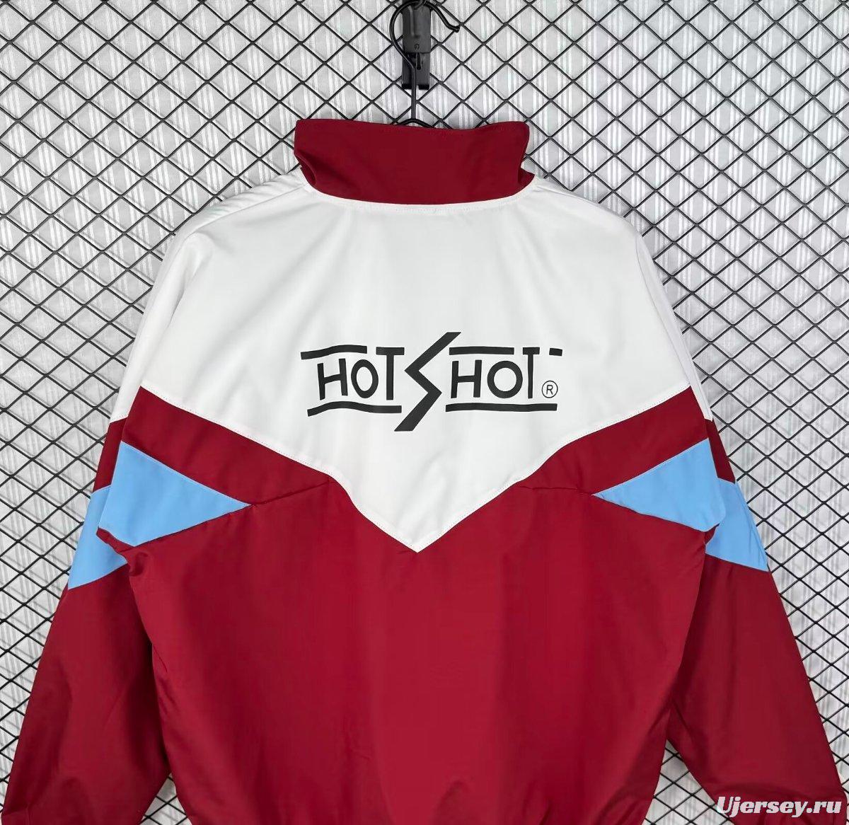 Retro 93/94 Sevilla White/Wine Full Zipper Windbreaker