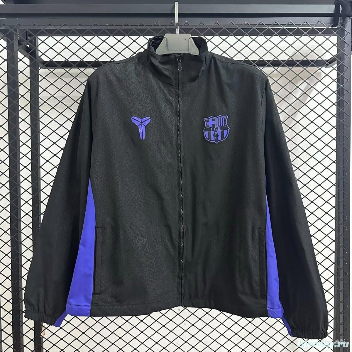 25/26 Barcelona Black/Blue Kobe Full Zipper Windbreaker