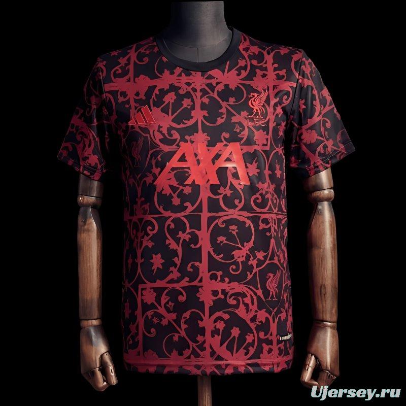 25/26 Liverpool Training Jersey Red And Black Jersey