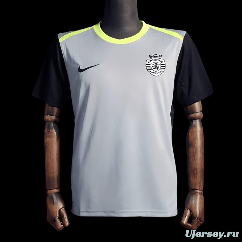 25/26 Sporting Lisbon Training Jersey Gray Jersey