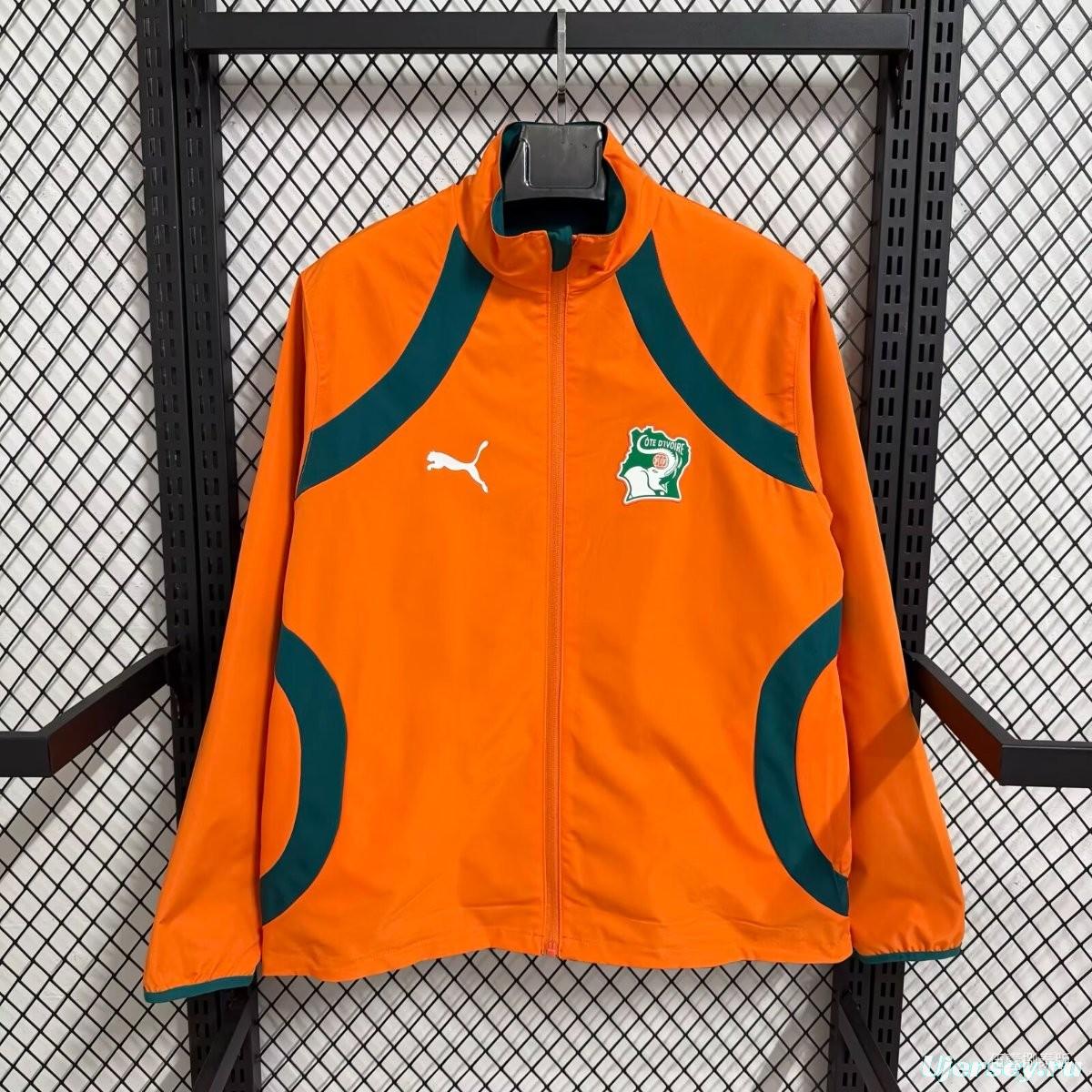 2026 Ivory Costa Orange Full Zipper Windbreaker