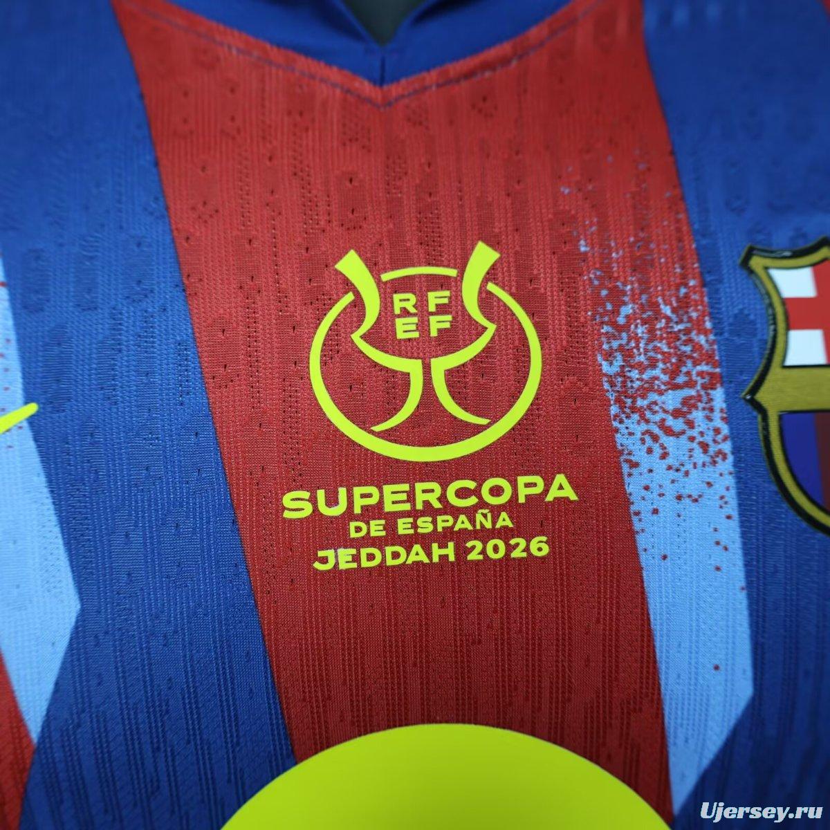 Player Version 25/26 Barcelona Forth Jersey With Supercopa Sponsor