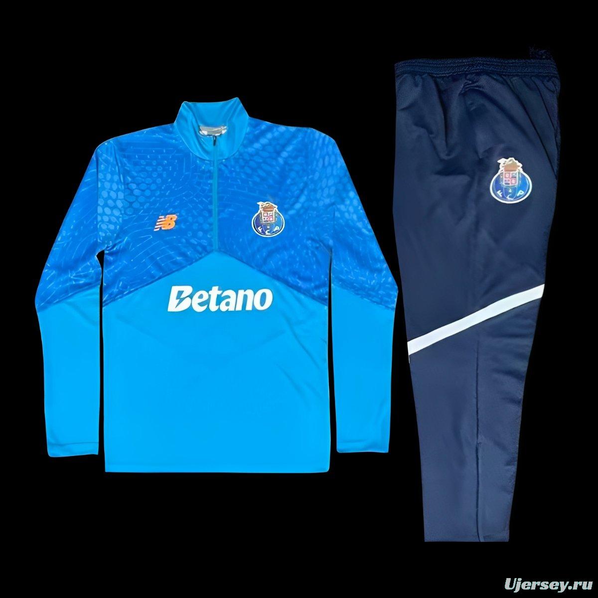 25/26 Porto Sky Blue / Light Blue Half Zipper Tracksuit+Long Pants