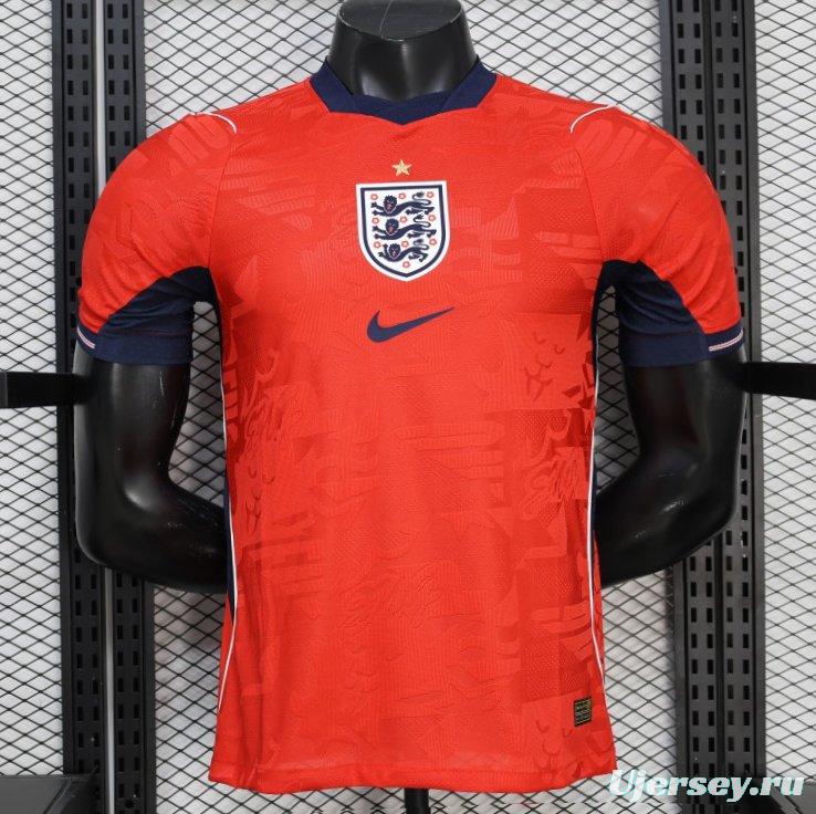 2026 Player Version England Red with Abstract Graphic Pattern Jersey