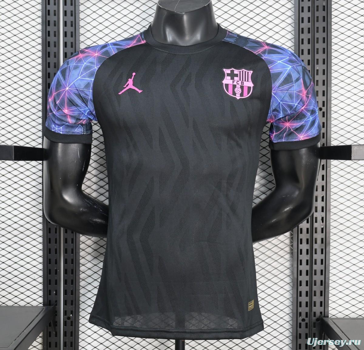 Player Version 25/26 FC Barcelona Black with Neon Geometric Pattern Jersey