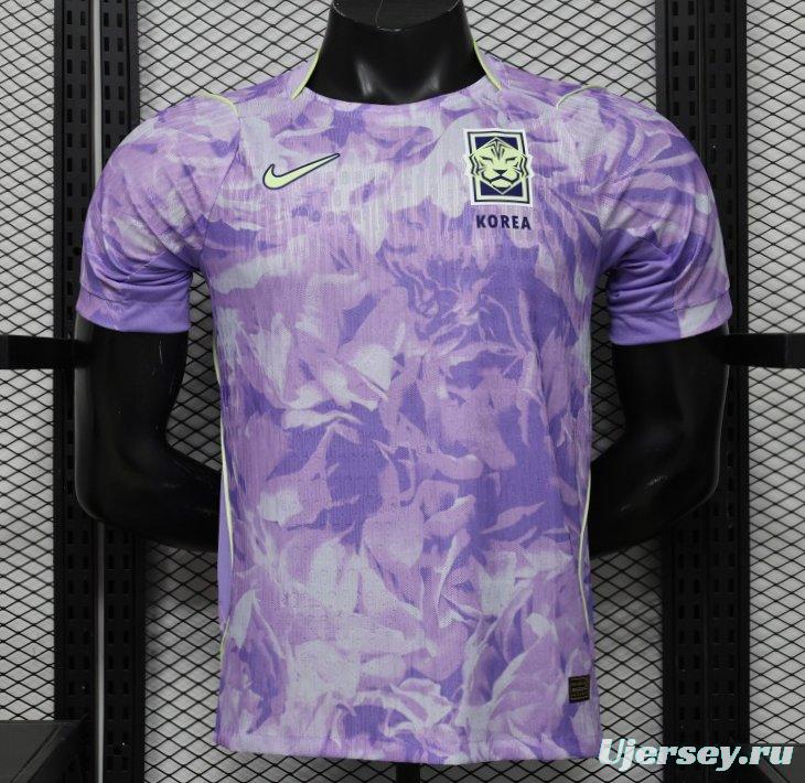 Player Version 2027 South Korea Away Purple Floral Jersey