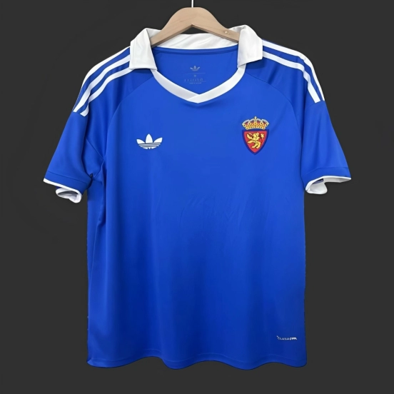 25/26 Real Zaragoza Blue / White Remake Vintage Jersey
