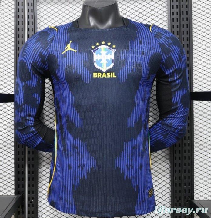 Player Version 26/27 Brazil Navy Blue Special Edition Long Sleeve Jersey