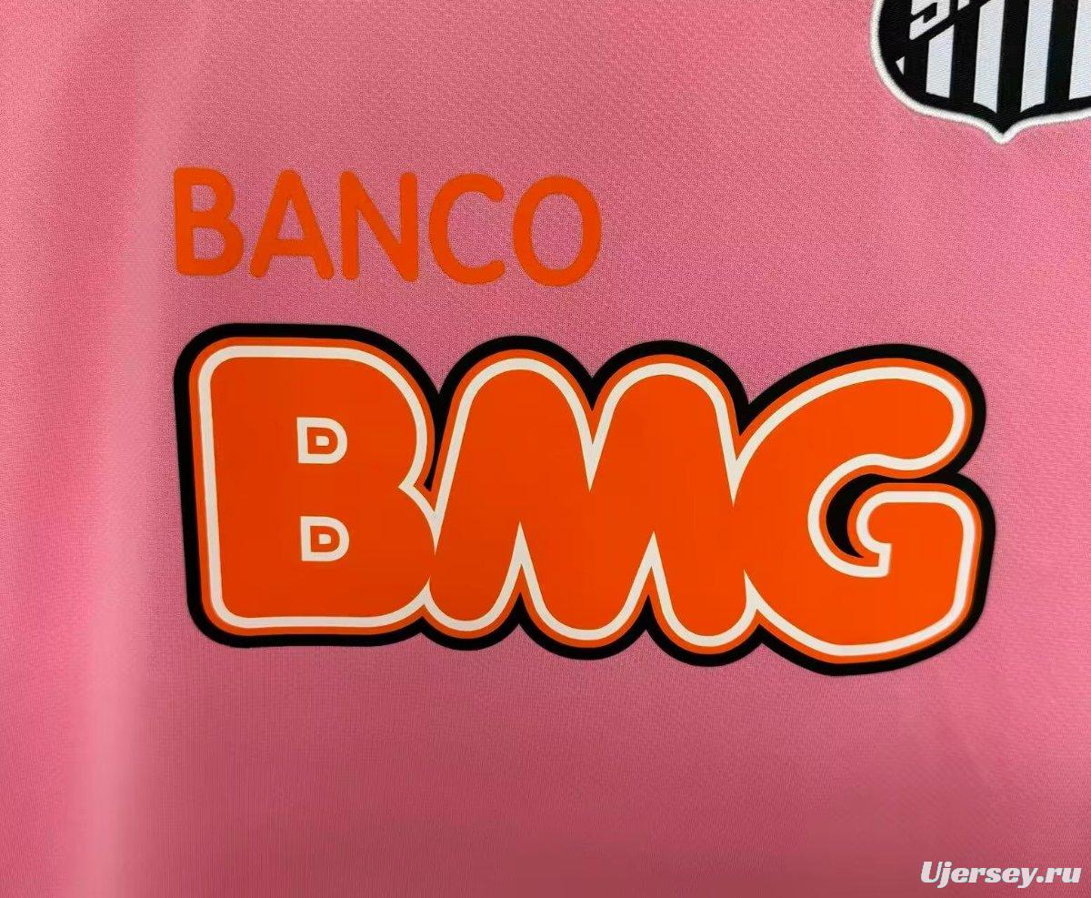 Retro 12/13 Santos Away Pink Long Sleeve Jersey