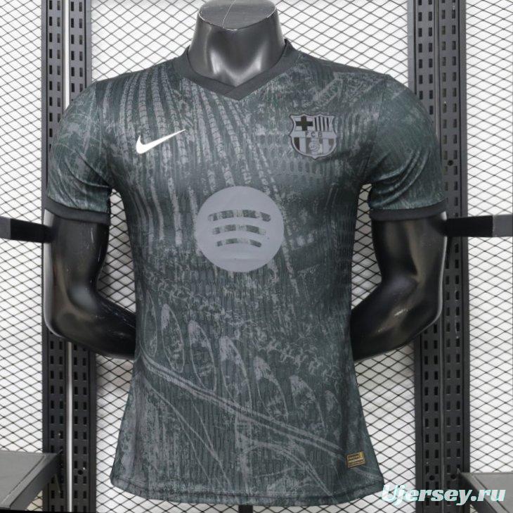 Player Version 26/27 FC Barcelona Dark Olive Green with Grunge Graffiti Third Jersey