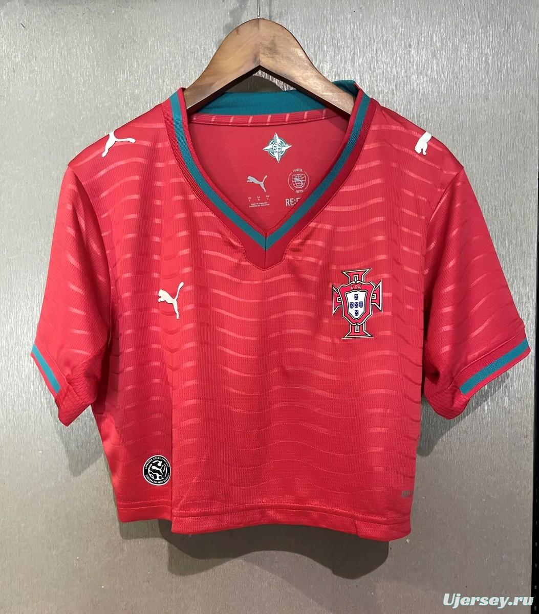 2026 Portugal Home Women Cropped Jersey