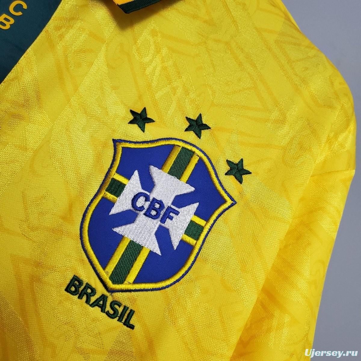 Retro 1991/93 Brazil Home Soccer Jersey