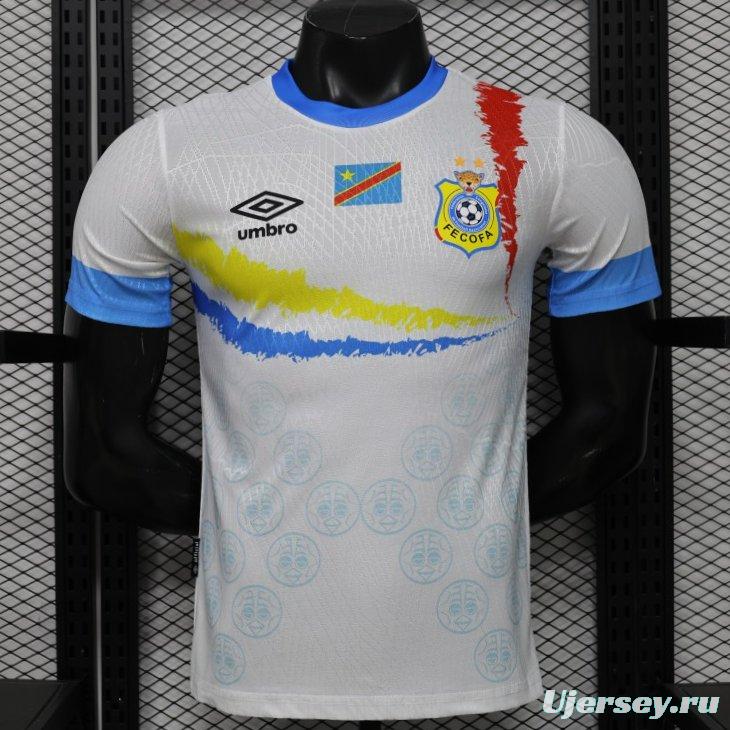 Player Version 26/27  DR Congo  White & Sky Blue  Special Edition Away Jersey