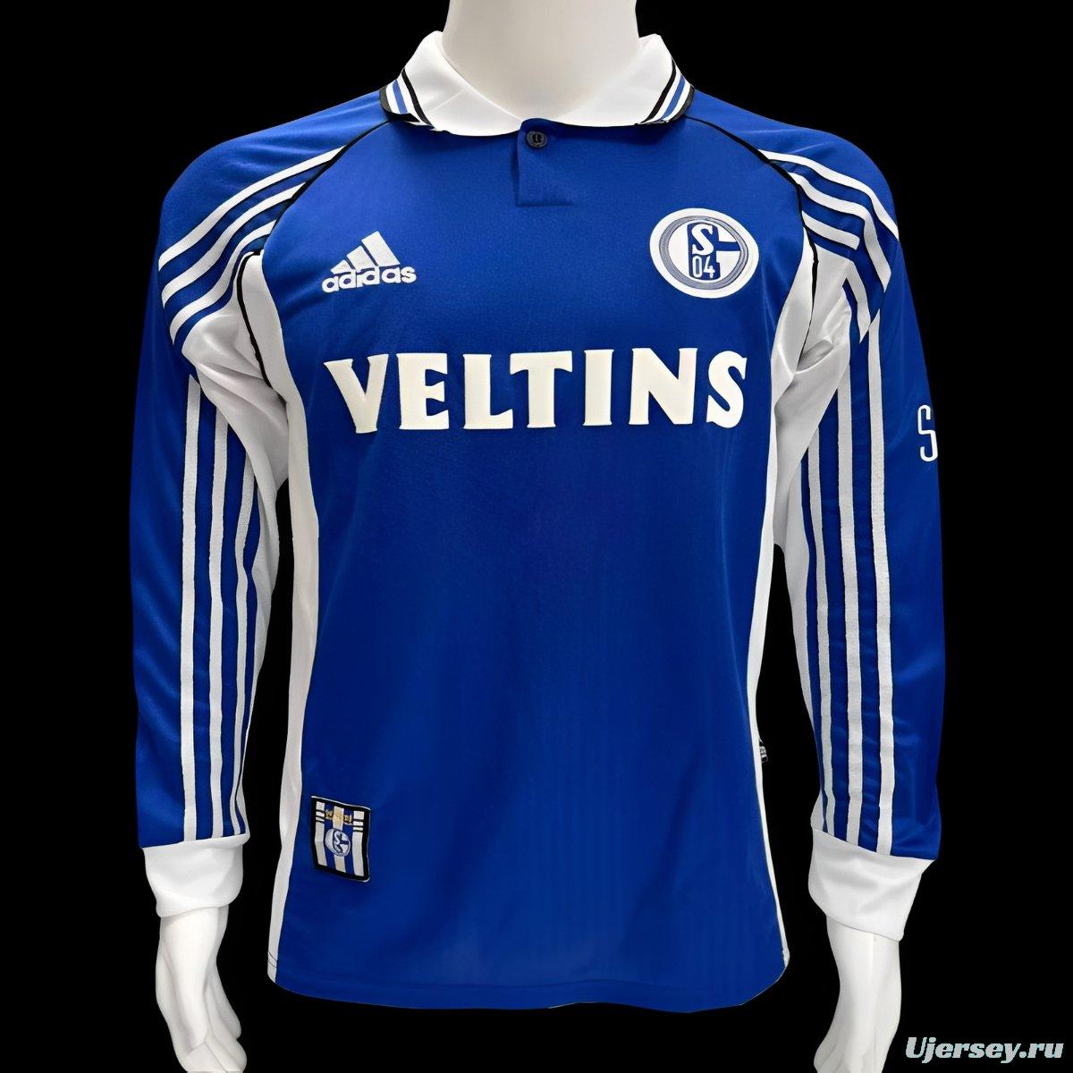 Retro 98/00 Schalke 04 Home Long Sleeve Jersey