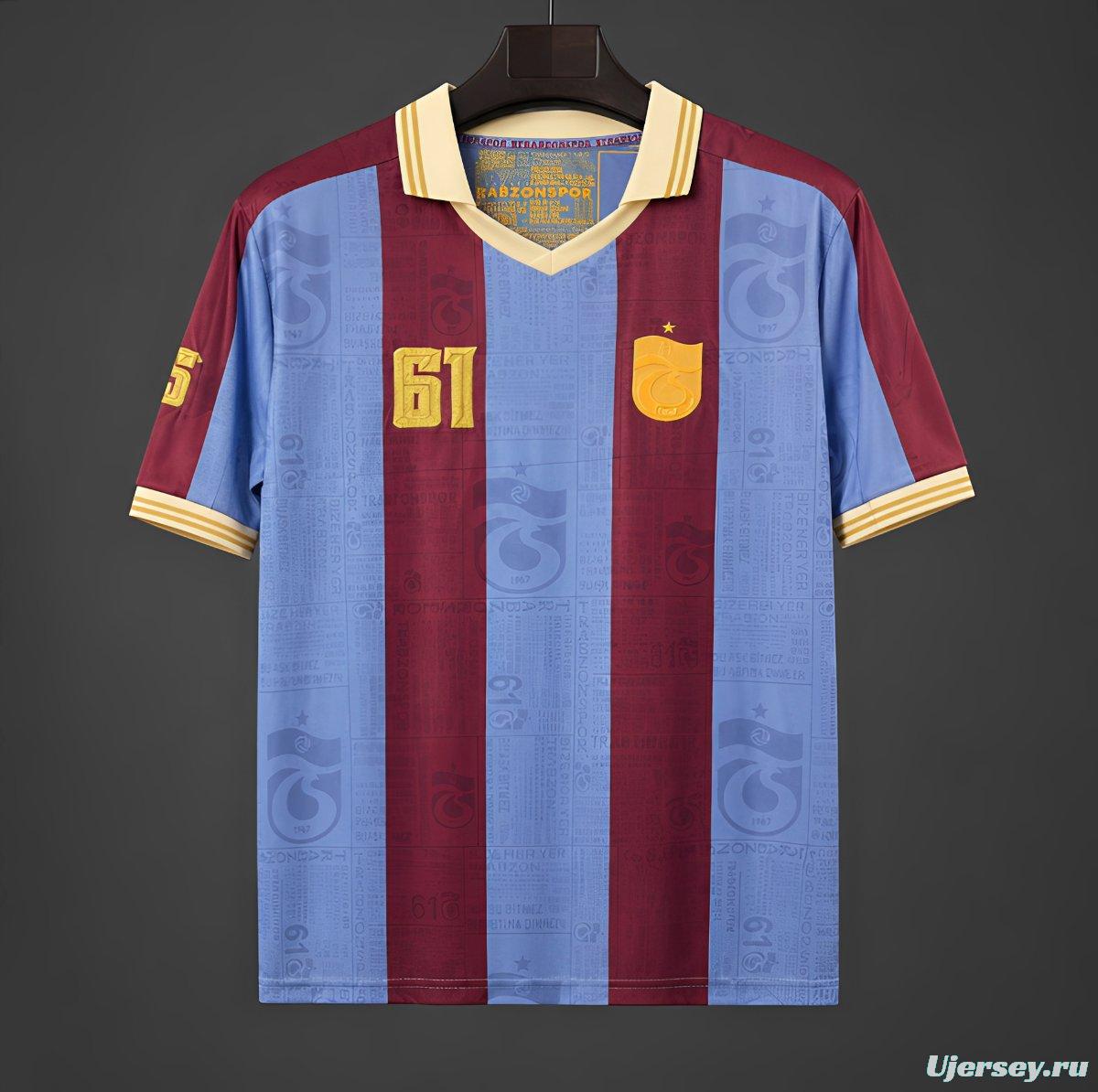 26/27 Trabzonspor Retro-Inspired Taraftar Premium Burgundy Blue Jersey