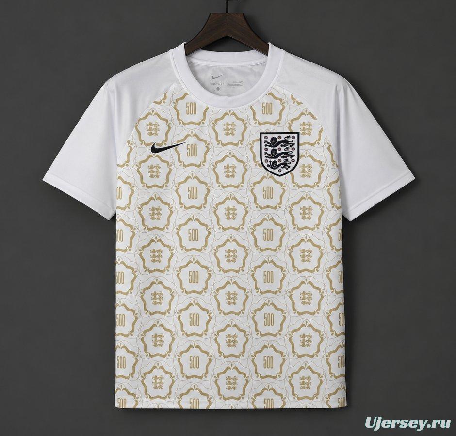 2026 England Women's 500th Game White Special Edition Training Jersey