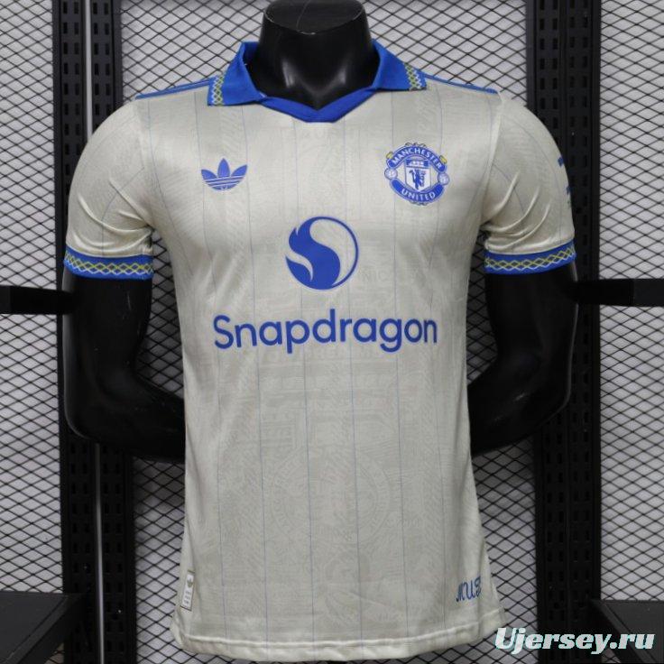 Player Version 26/27 Manchester United Away Cream White Jersey