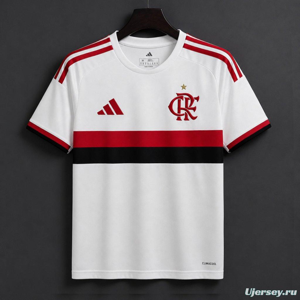 25/26 Flamengo 2025/26 Away White/Red/Black Jersey