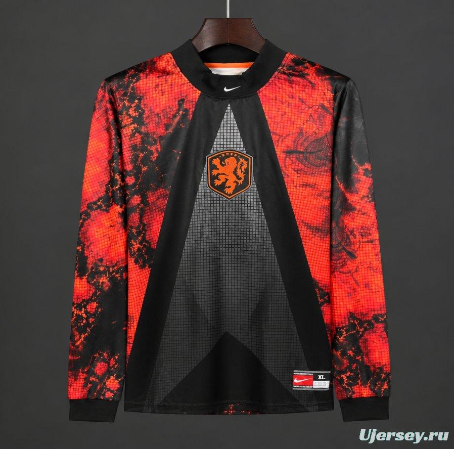 2026 Netherlands Red/Black Long Sleeve Goalkeeper Jersey