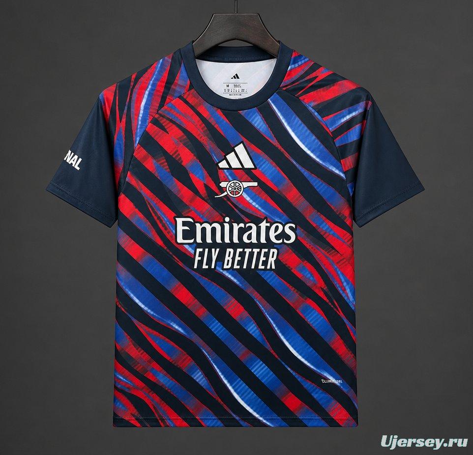 26/27 Arsenal Navy Blue Brushstroke Pattern Pre-match Jersey