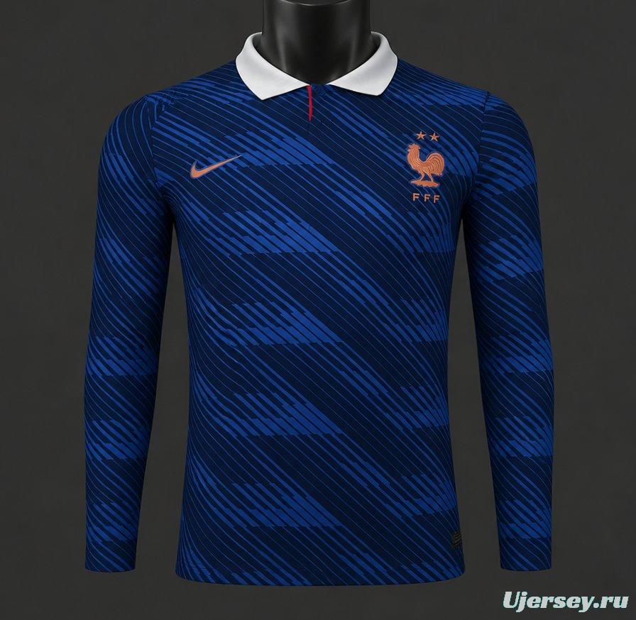 Player Version 2026 France Home Long Sleeve Jersey