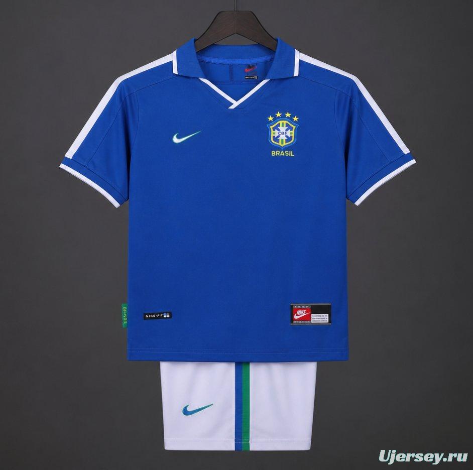 Retro Kids 1997 Brazil Away Jersey