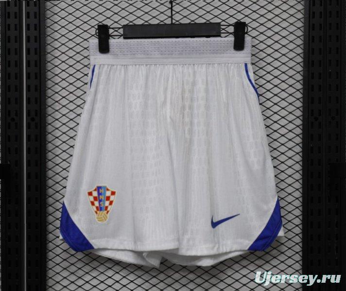 Player Version 2026 Croatia White  Home Shorts