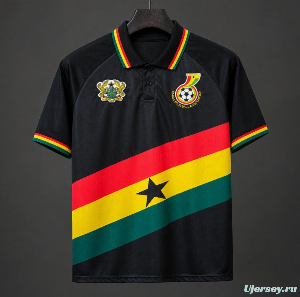 2026 Ghana Heritage Collection Black Polo Jersey.