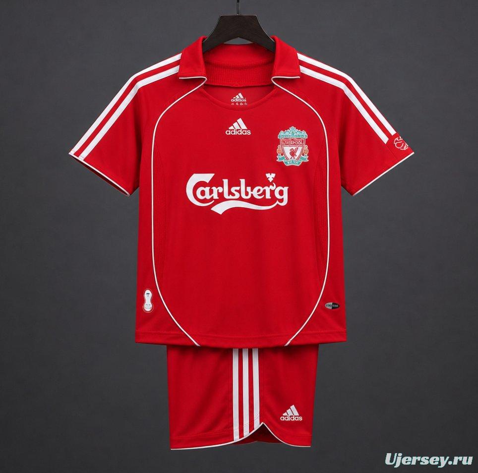 Retro Kids 06/08 Liverpool Red Home Jersey