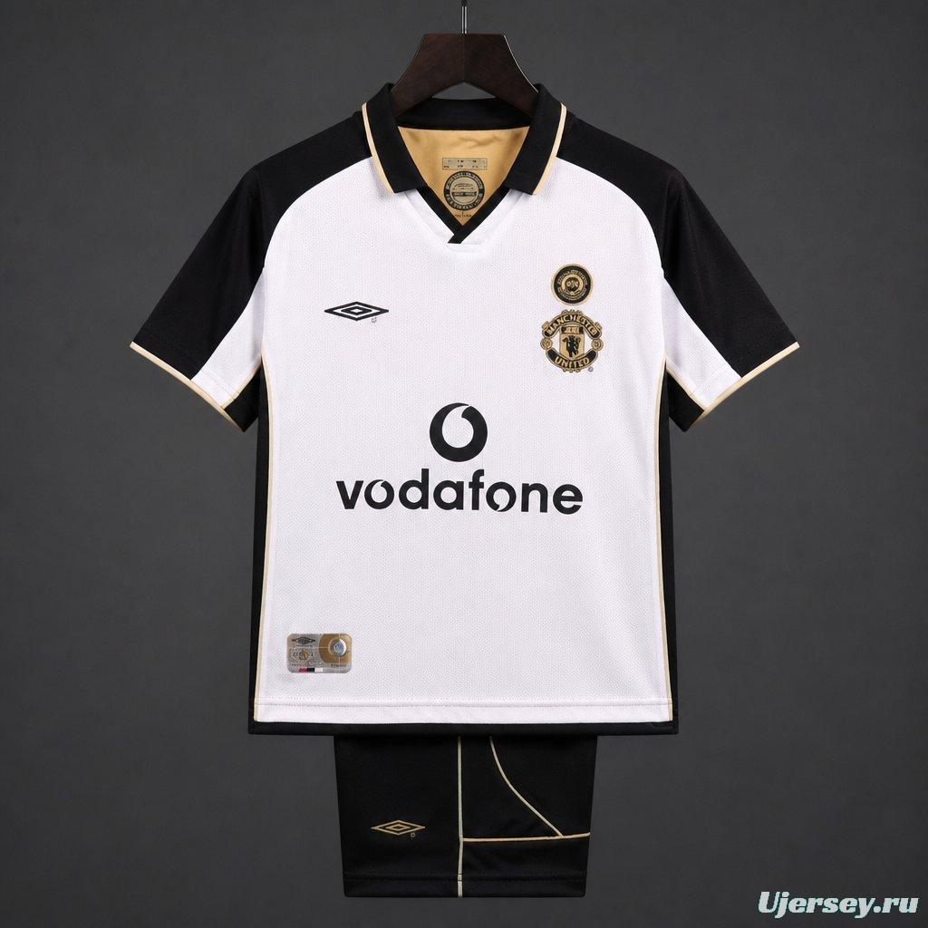 Retro Kids 01/02 Manchester United Centenary White Reversible Jersey