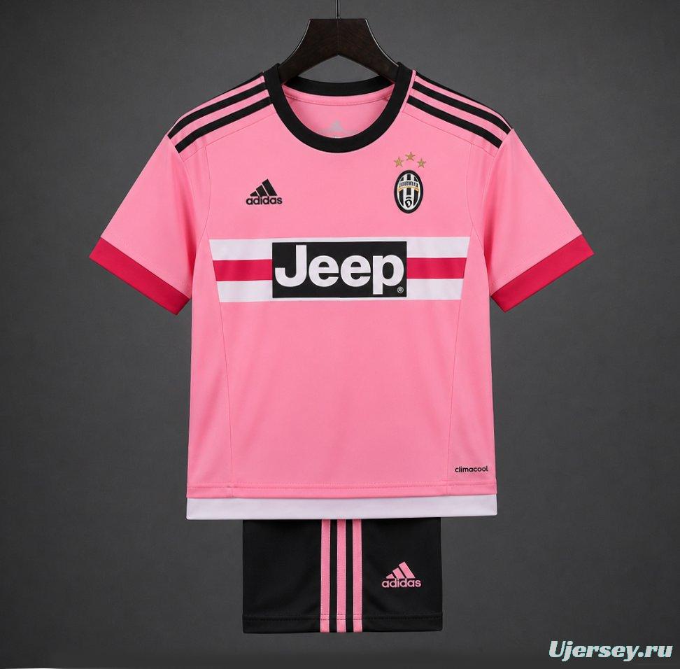 Retro Kids 15/16 Juventus Away Pink Jersey
