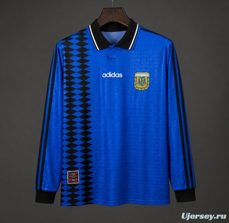 Retro 1994 Argentina Home Long Sleeve Jersey