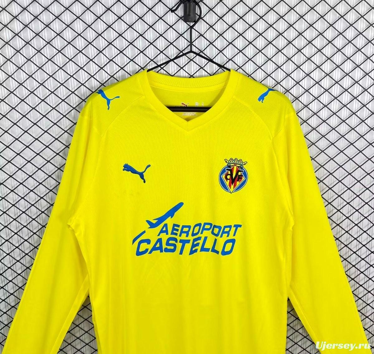 Retro 08/09 Villarreal CF Home Long Sleeve Jersey