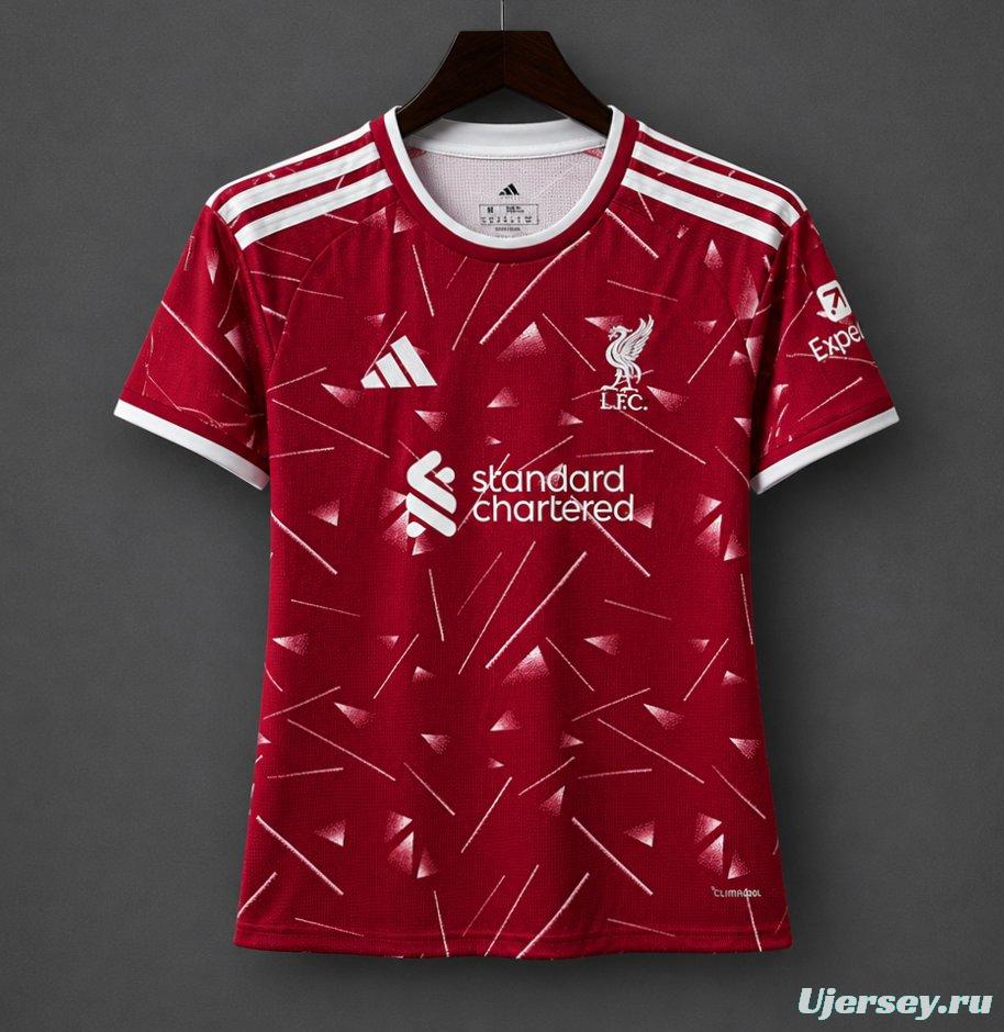 26/27 Womens Liverpool Red with Triangle Pattern Home Jersey