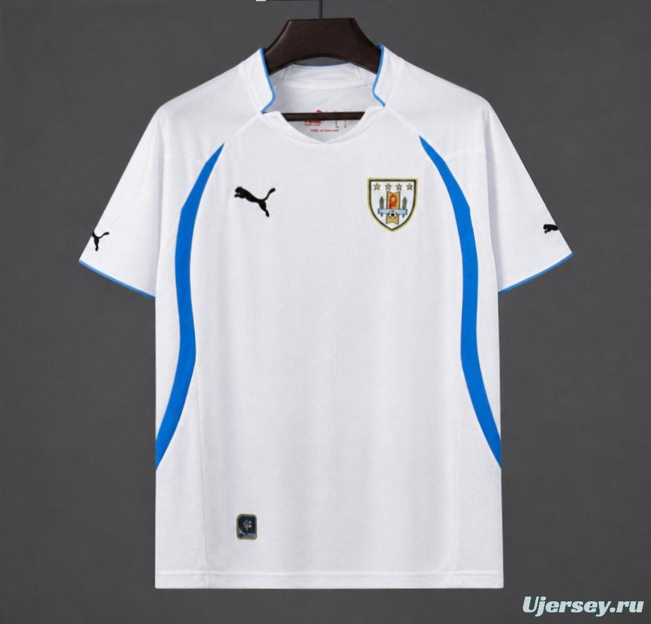 Retro 2010 Uruguay Away White Jersey