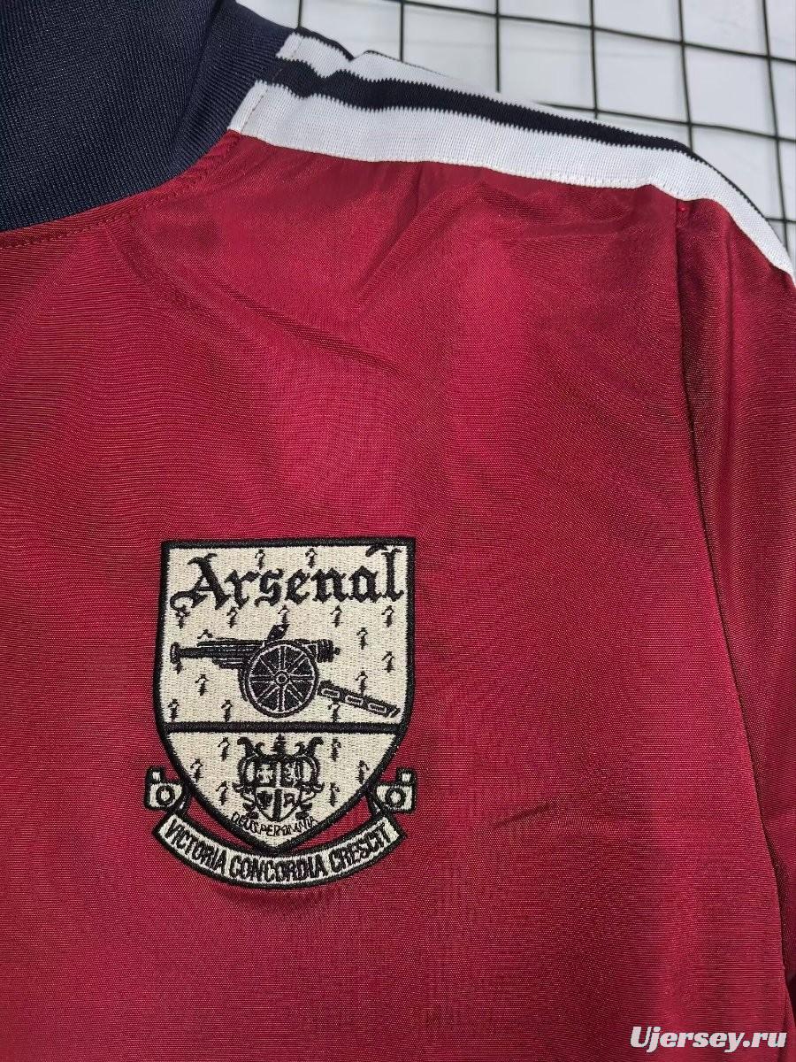 26/27 Arsenal Track Jacket Burgundy Black Full Zipper Windbreaker
