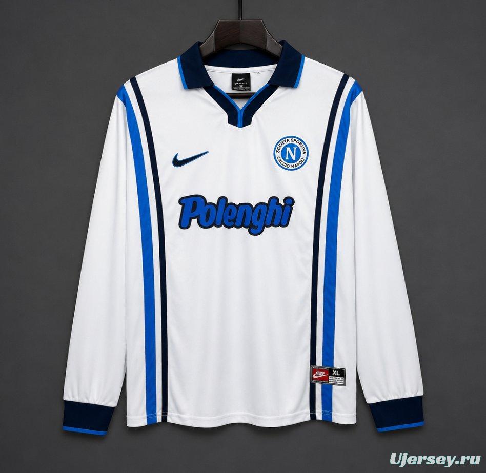 Retro 97/98 Napoli Away White Long Sleeve Jersey