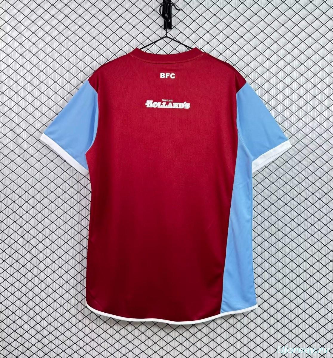 Retro 08/09 Burnley Home Claret Blue Jersey