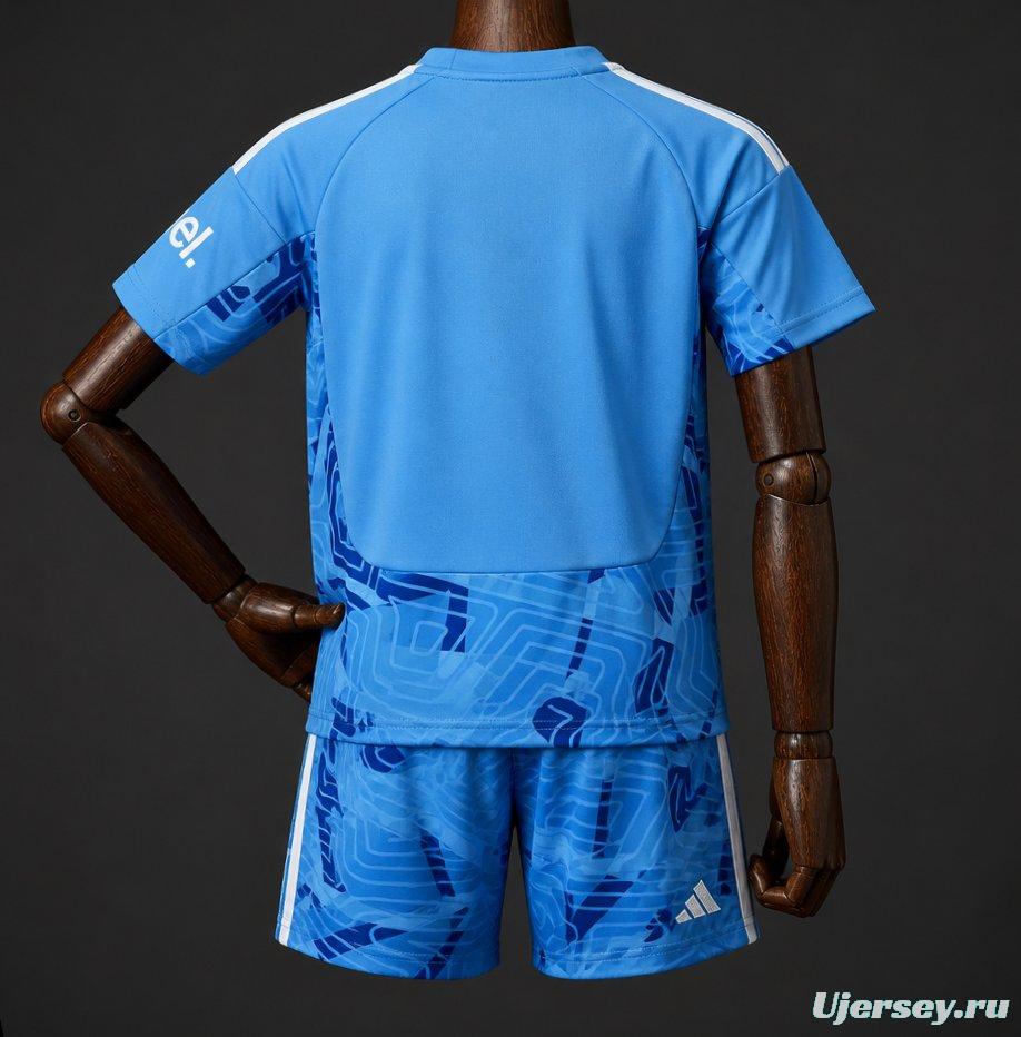 26/27 Kids Arsenal Away Blue Goalkeeper Jersey
