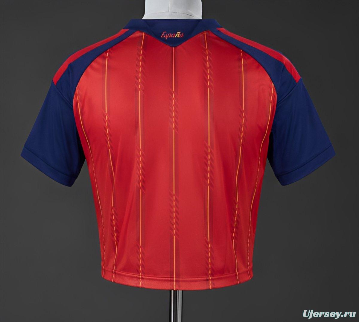 2026 Spain Home Women's Crop Top Style Jersey