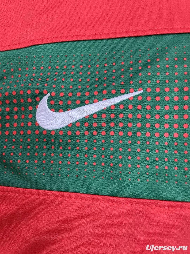 Retro  2010 Portugal Home Long Sleeve Jersey