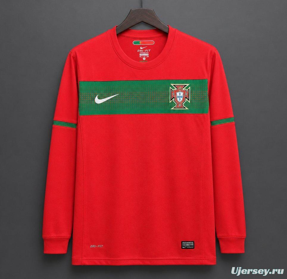 Retro  2010 Portugal Home Long Sleeve Jersey