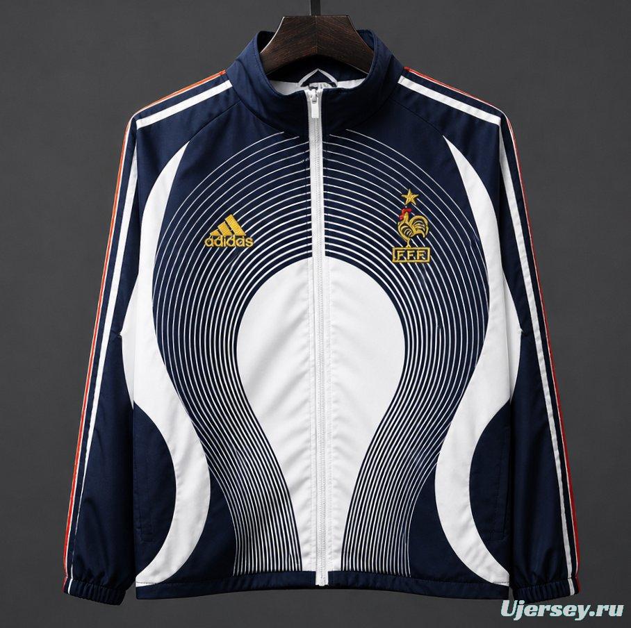 Retro 2006 France Navy Blue Windbreaker Jacket