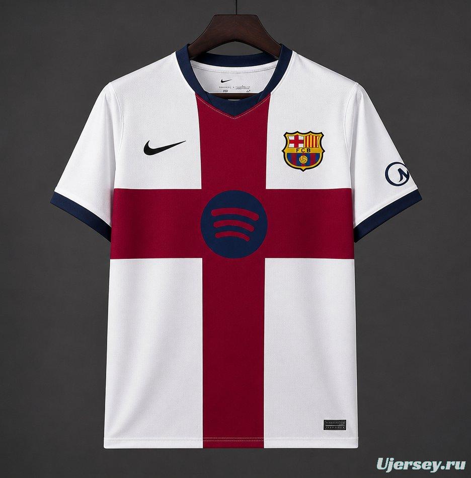 26/27 Barcelona Fourth White&Red Jersey