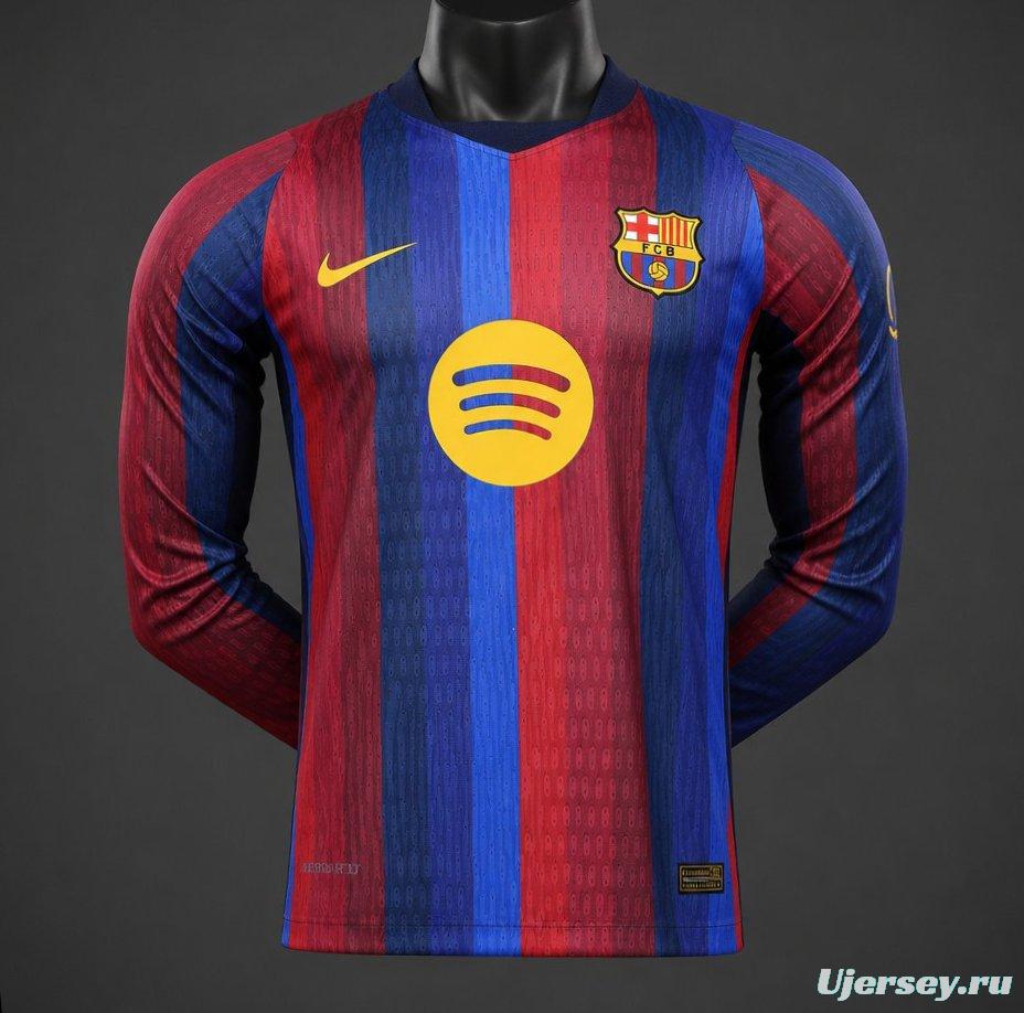 Player Version 26/27 Barcelona Long Sleeve Home Jersey