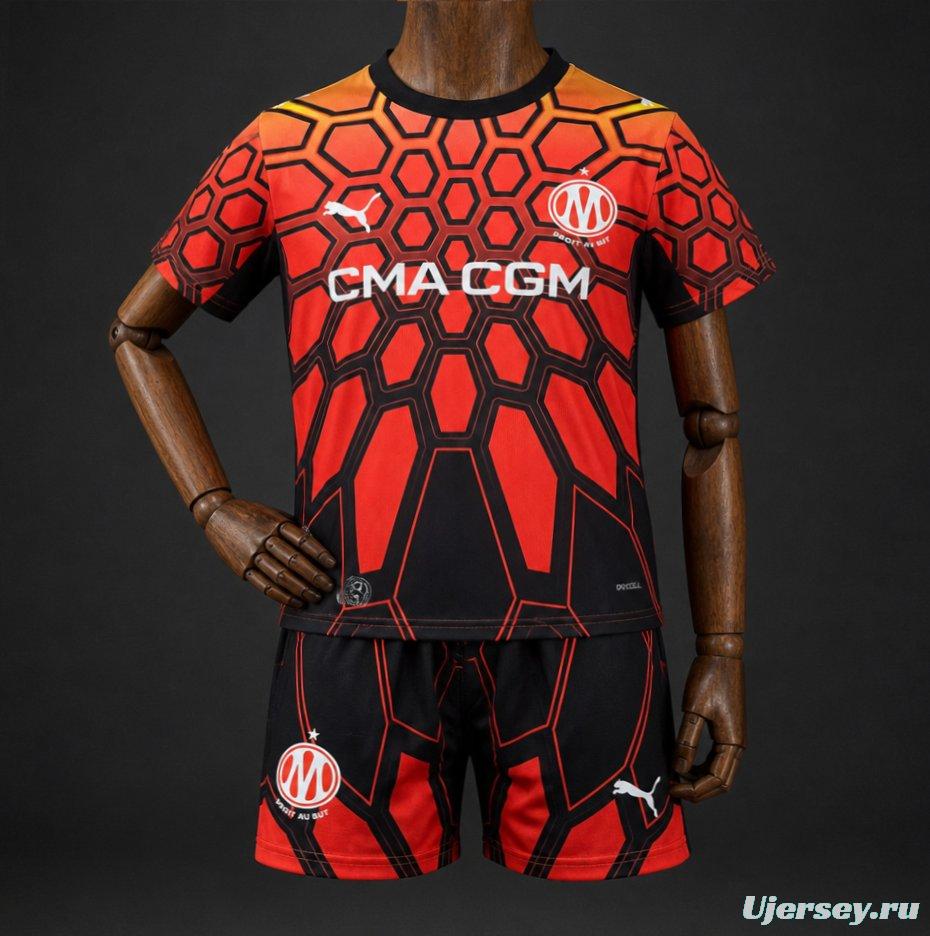 26/27 Kids Olympique Marseille Goalkeeper Orange Jersey