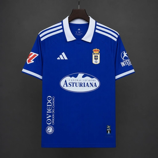 26/27 Real Oviedo Home Blue with White Collar Jersey